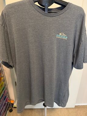 Drake Charcoal Short-Sleeve Tee with Teal Logo
